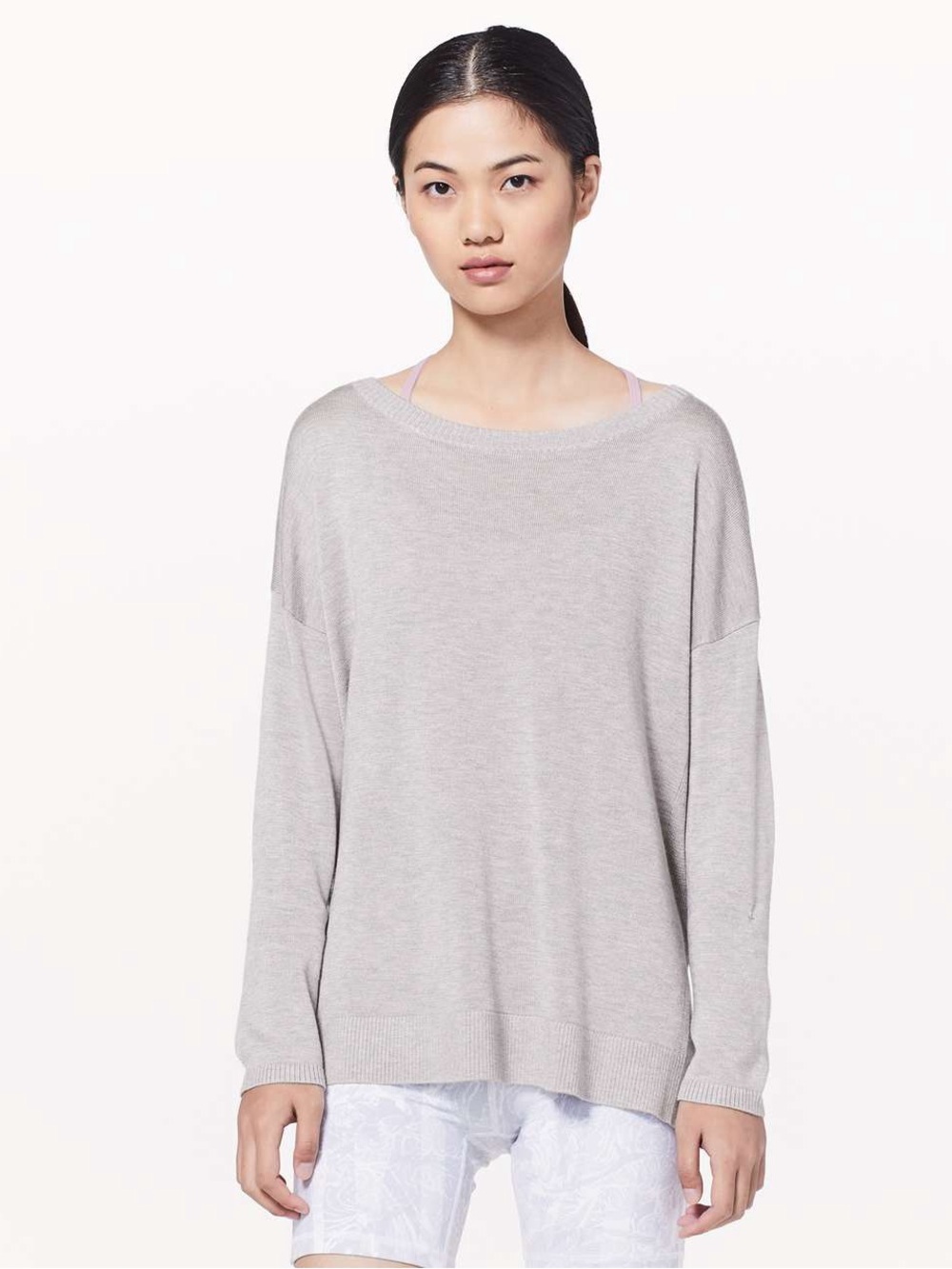 lululemon athletica Light Gray Oversized Knit Sweater